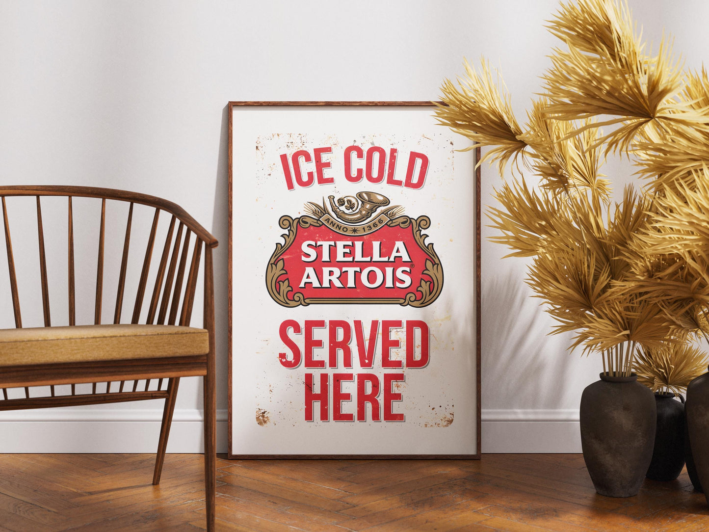 Stella Artois Beer Print, Frosted Pint Wall Art, Lager Poster, Bar Decor, Man Cave Gift, Kitchen Beer Lovers Print, Pub Art, Drink Art