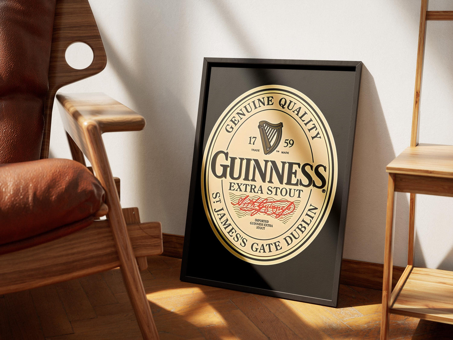 Guinness Bottle Cap Print, Minimalist Stout Beer Wall Art, Classic Label Poster, Home Bar Decor, Man Cave Gift, Irish Pub Art, Drink Sign