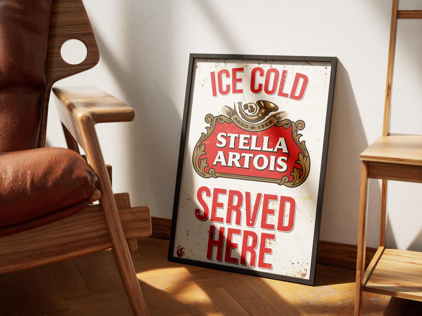 Stella Artois Beer Print, Frosted Pint Wall Art, Lager Poster, Bar Decor, Man Cave Gift, Kitchen Beer Lovers Print, Pub Art, Drink Art