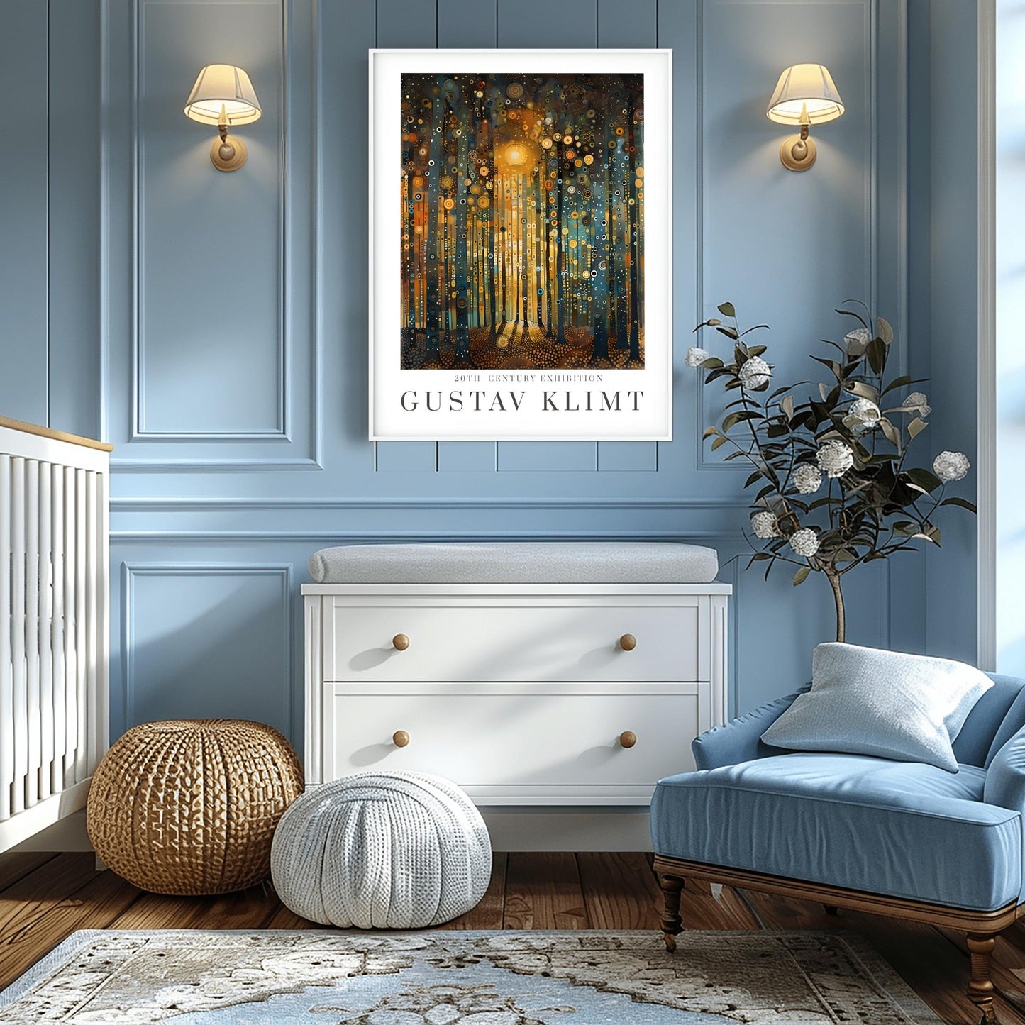 Gustav Klimt Print Flower Garden Poster - Klimt Museum & Exhibition Art, Flower Market Painting Wall Decor
