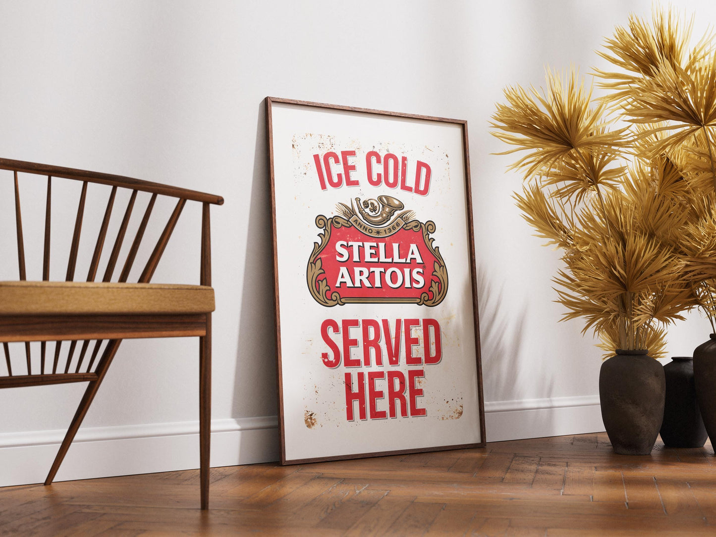 Stella Artois Beer Print, Frosted Pint Wall Art, Lager Poster, Bar Decor, Man Cave Gift, Kitchen Beer Lovers Print, Pub Art, Drink Art