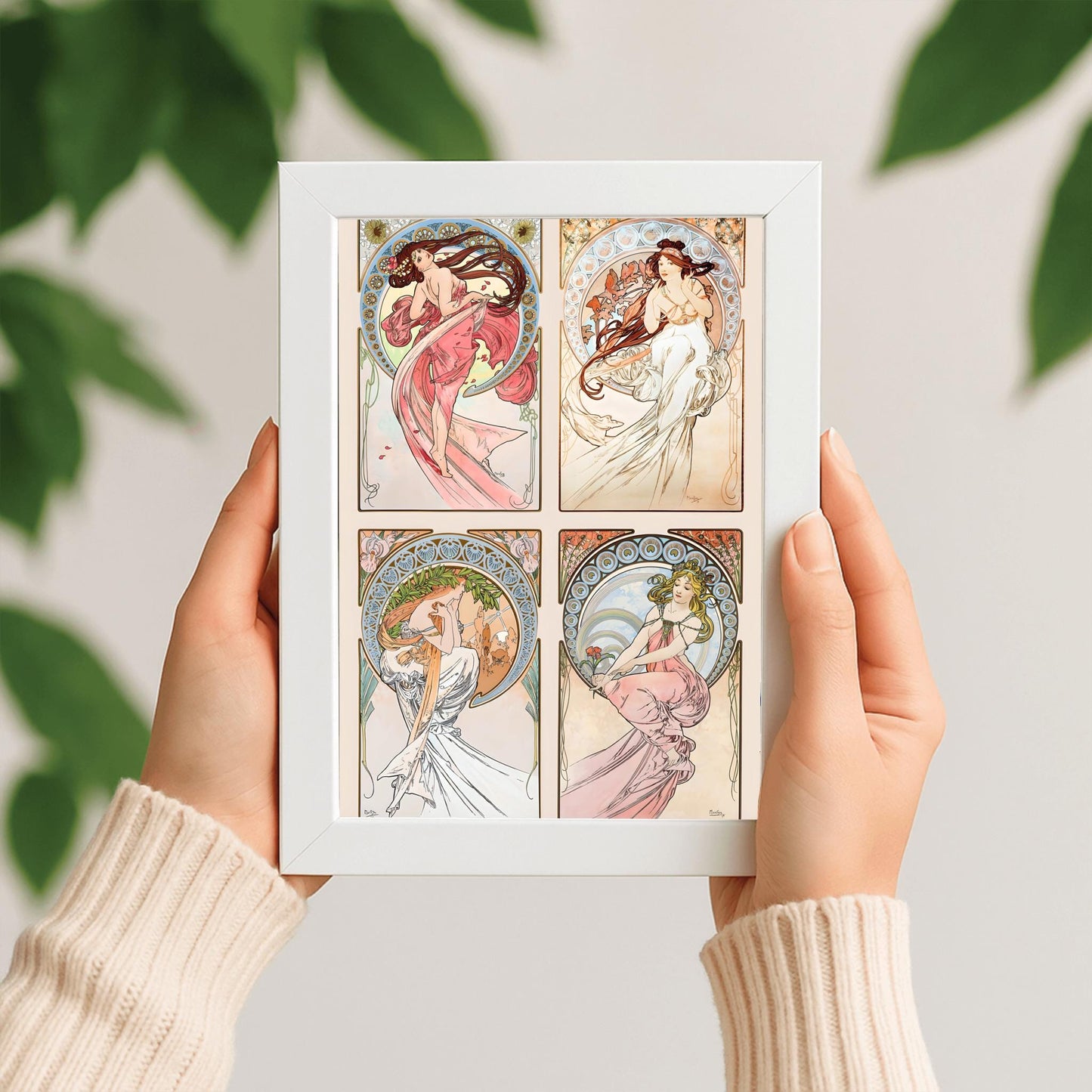 Alfons Mucha Art Nouveau Print: The Arts Collage, Vintage Poster