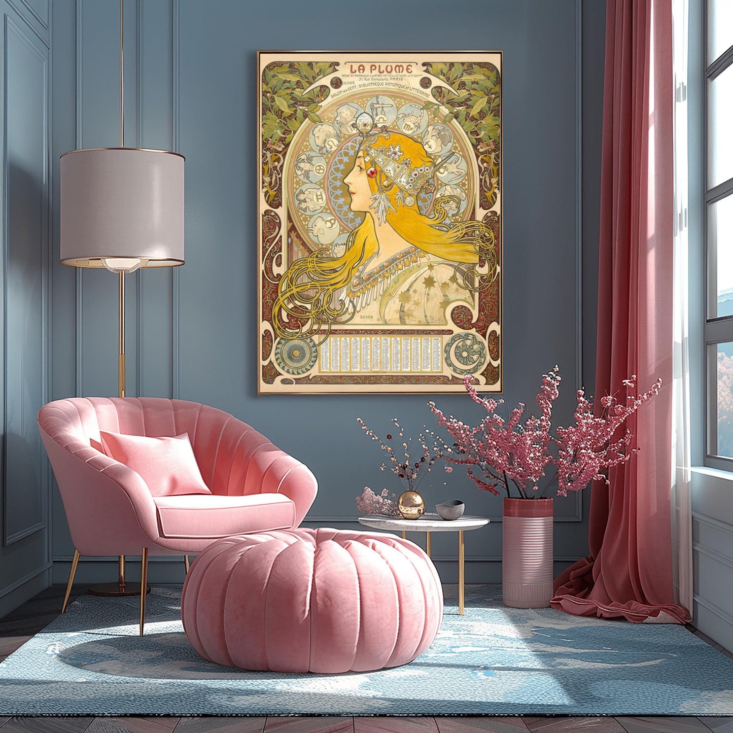 Alfons Mucha Zodiac Poster: Art Nouveau Celestial Print