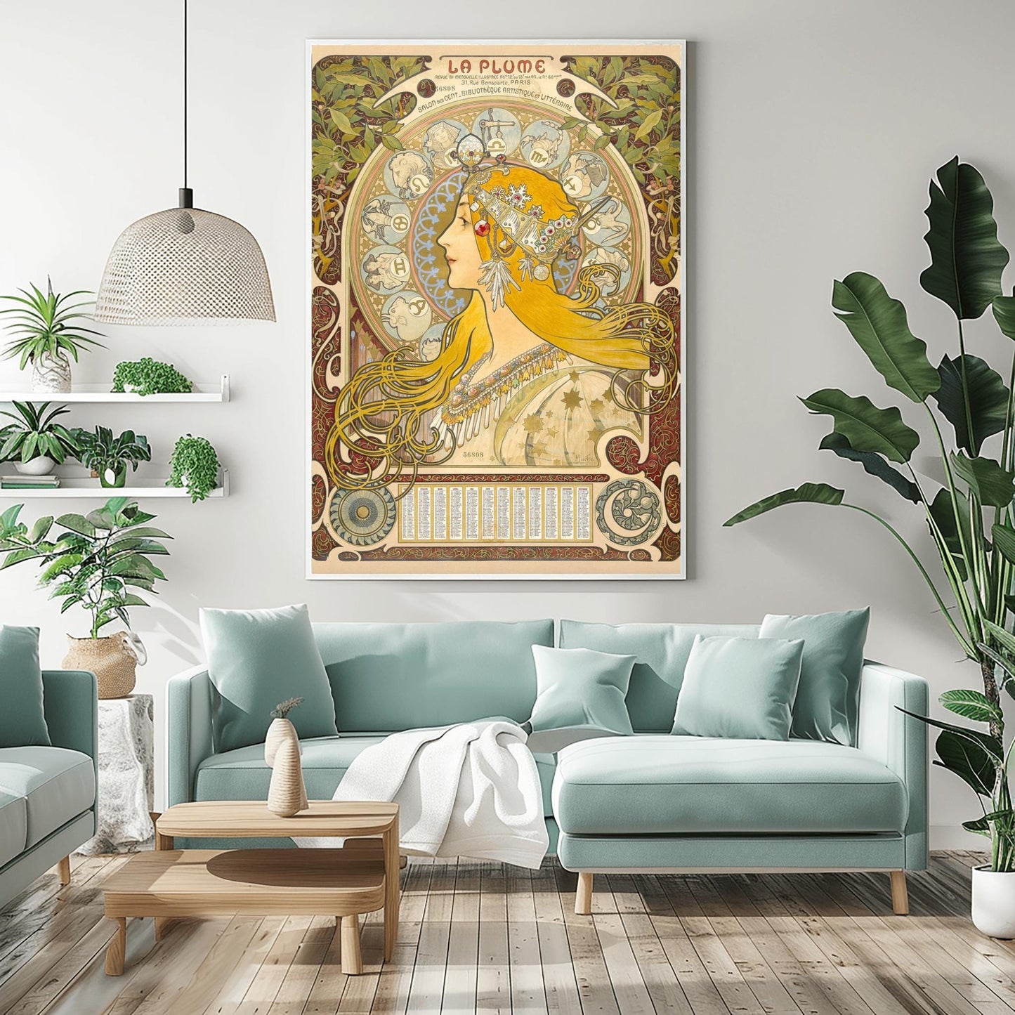 Alfons Mucha Zodiac Poster: Art Nouveau Celestial Print