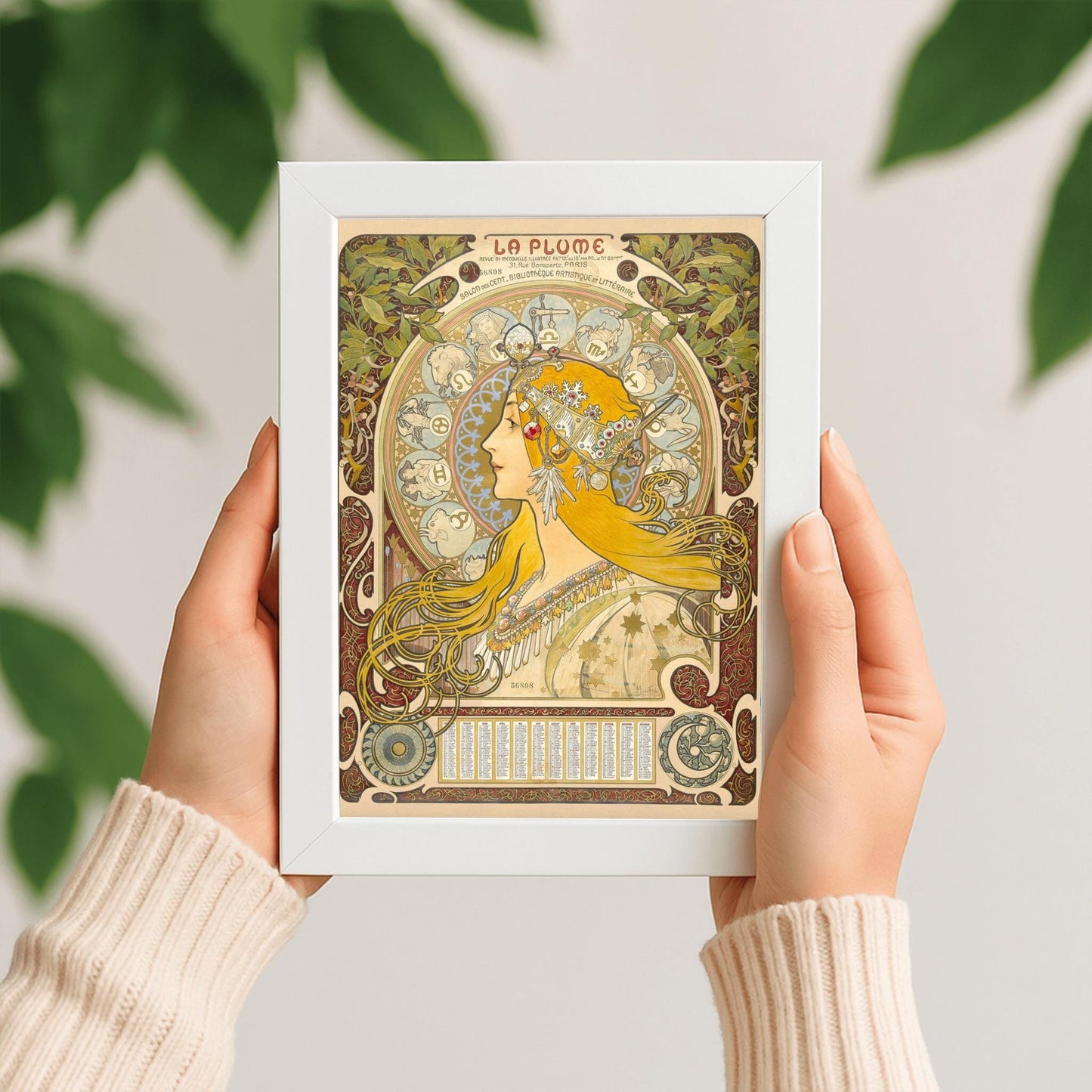 Alfons Mucha Zodiac Poster: Art Nouveau Celestial Print