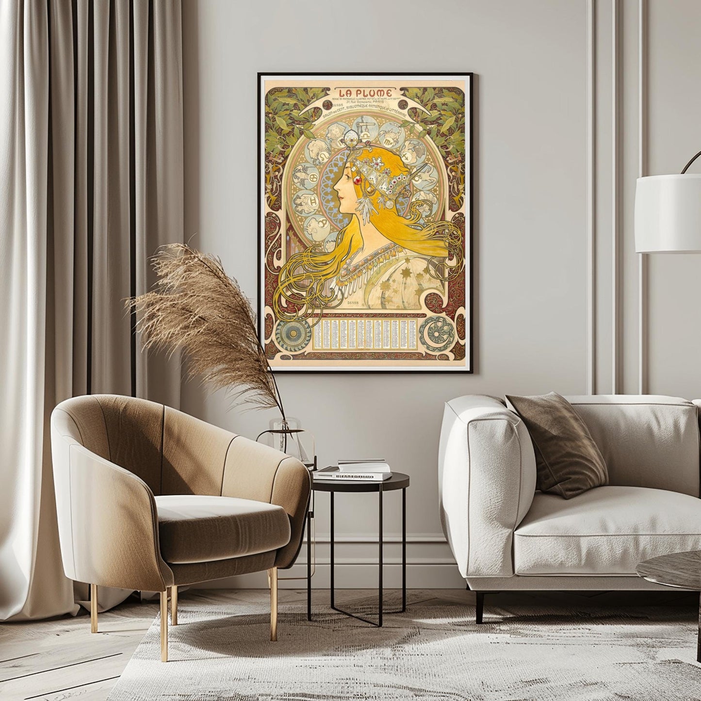 Alfons Mucha Zodiac Poster: Art Nouveau Celestial Print