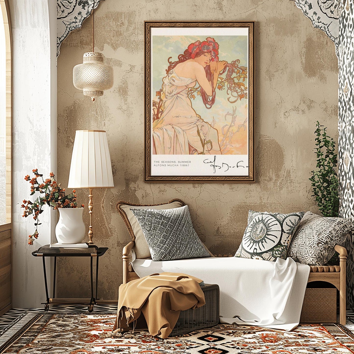 Alfons Mucha 'Summer' Art Nouveau Poster: Elegant Vintage Print