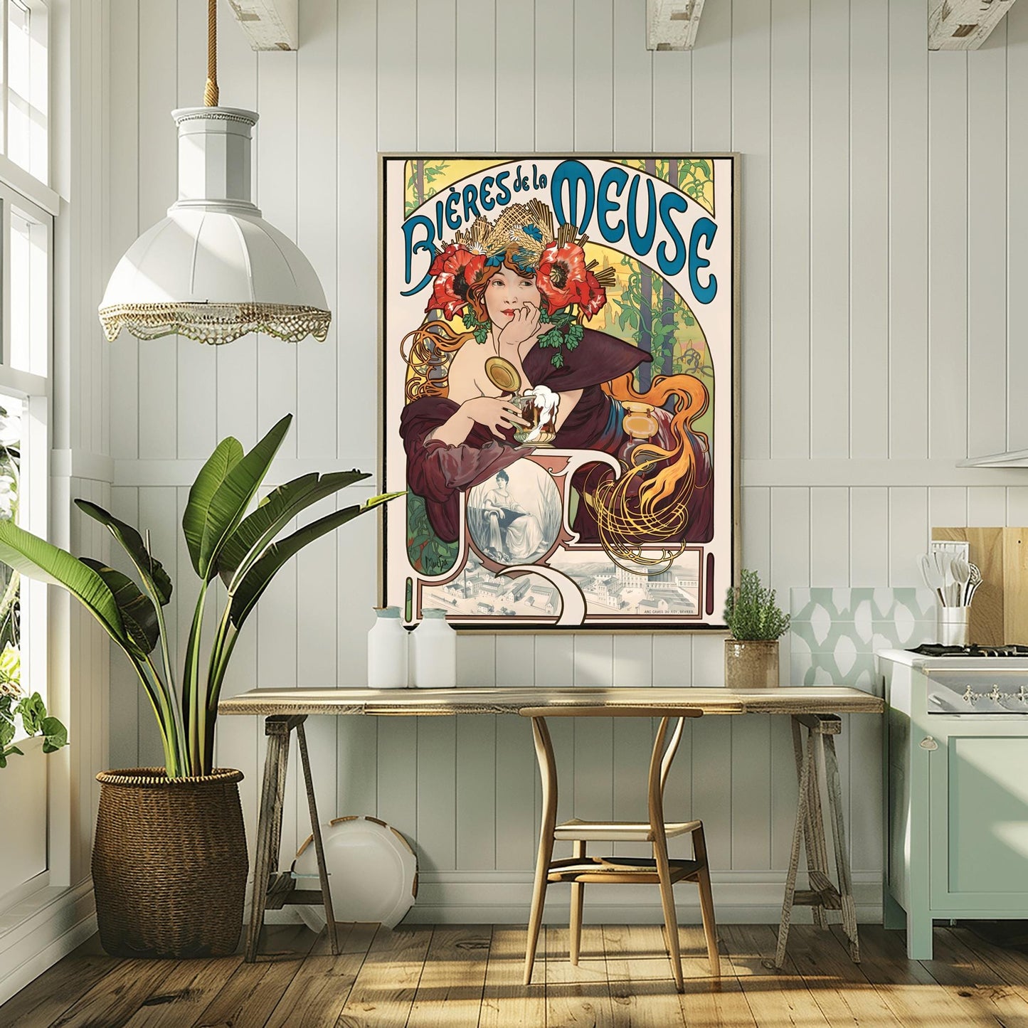 Alfons Mucha Art Nouveau Poster: Bières de la Meuse Vintage Print