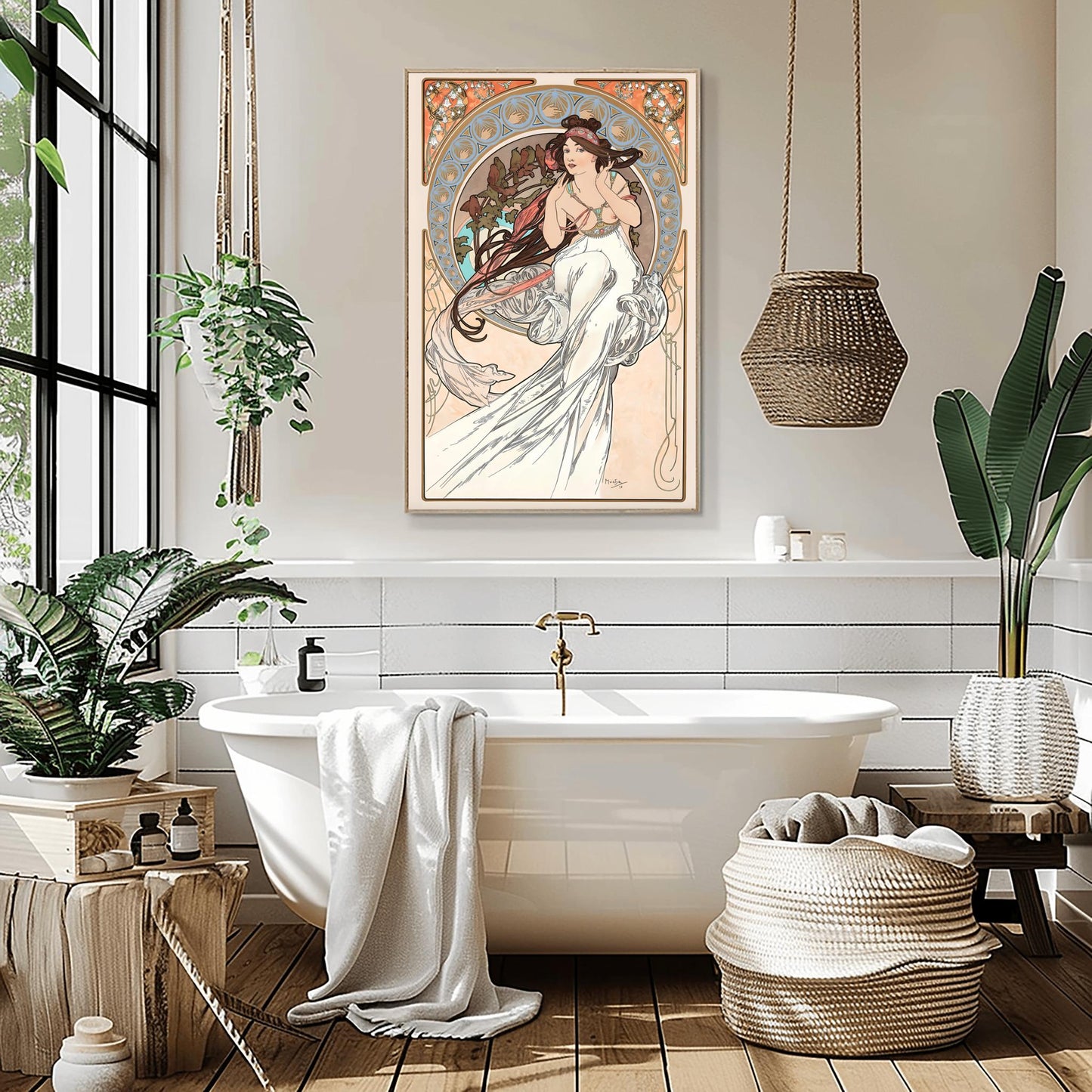 Alfons Mucha Art Nouveau Poster: 'The Arts - Music' Elegant Print