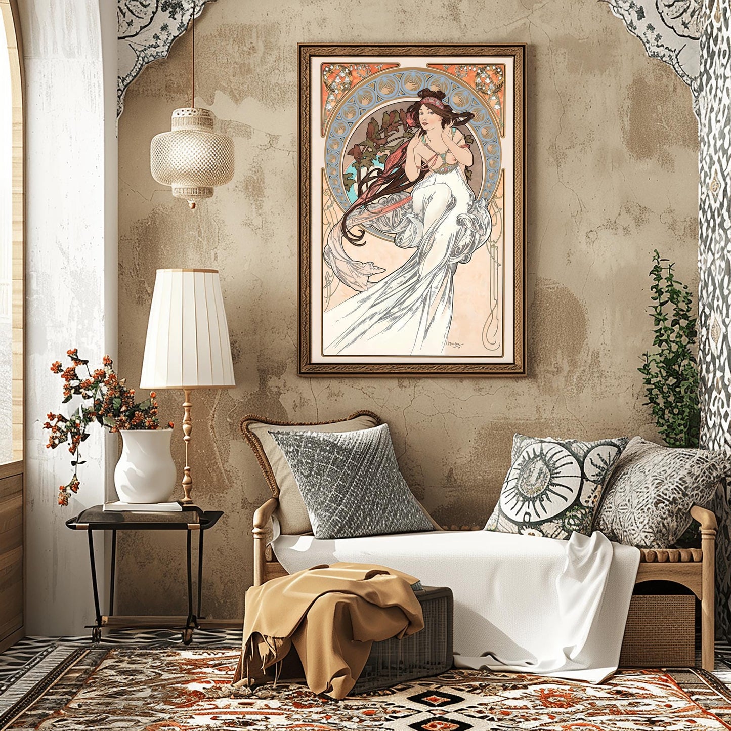 Alfons Mucha Art Nouveau Poster: 'The Arts - Music' Elegant Print