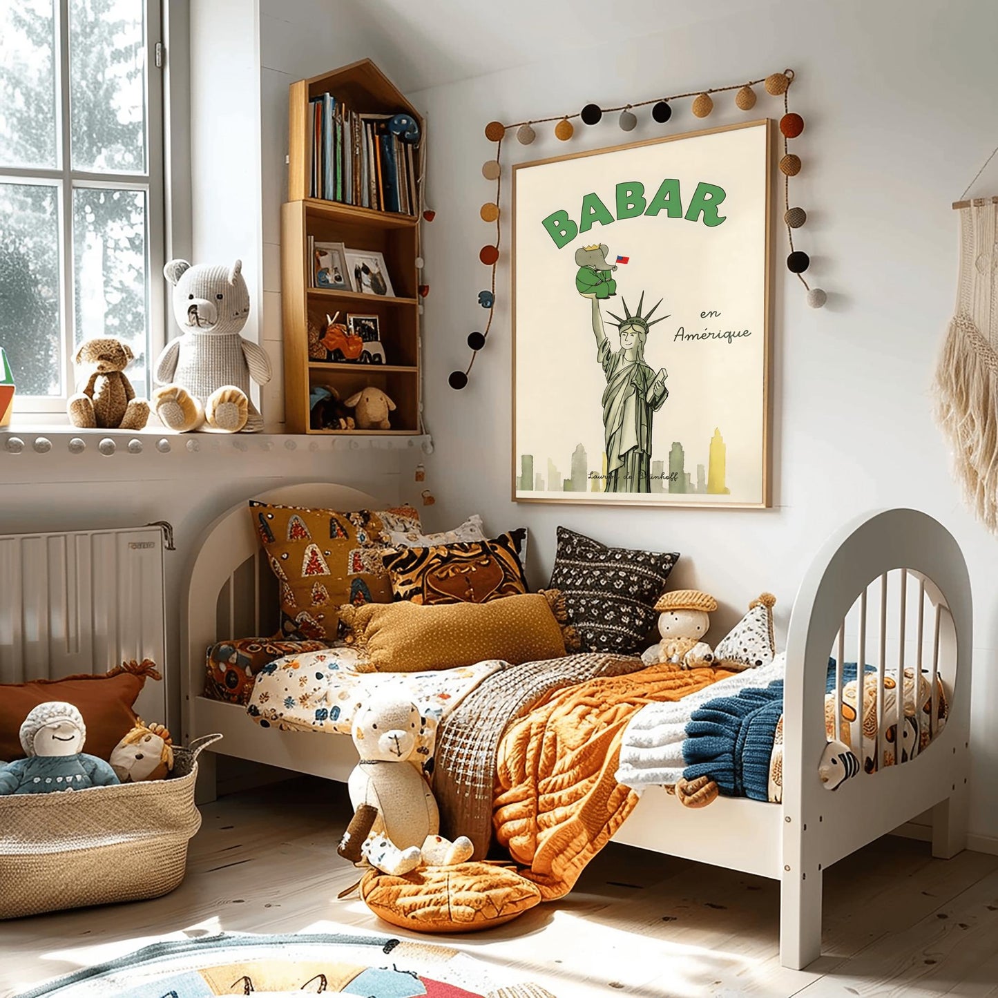 Babar the Elephant Print: Retro Nursery Decor, Kids Room Art