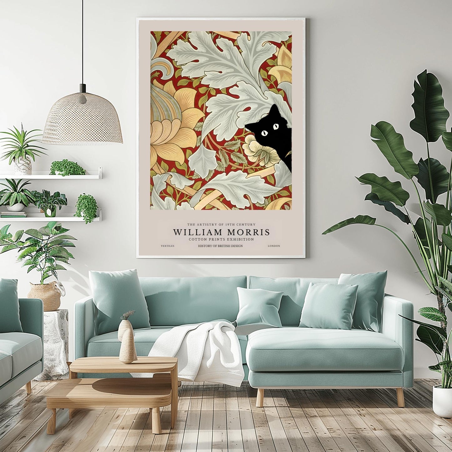 William Morris Cat Print: Arts & Crafts Exhibition Poster