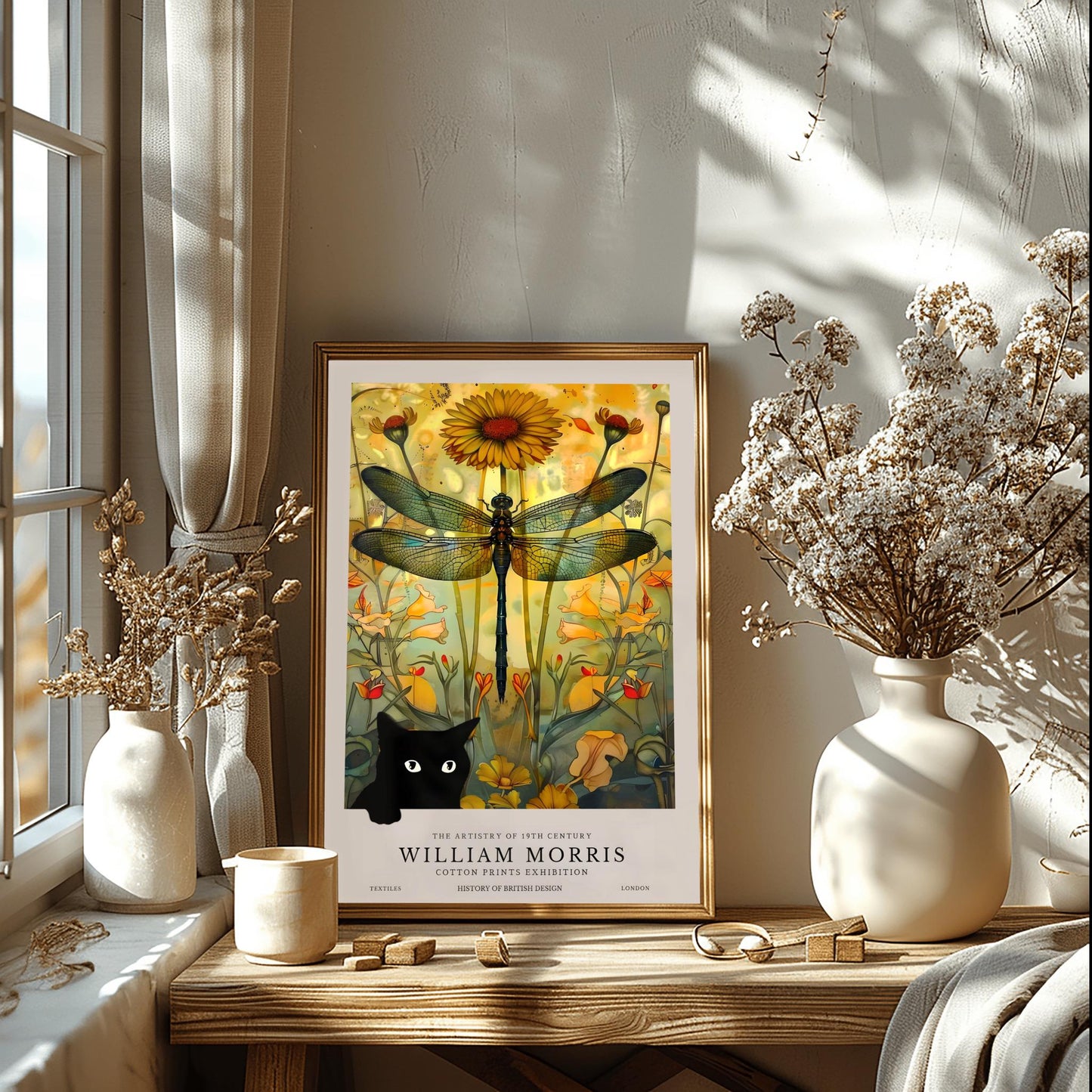William Morris Cat Print: Arts & Crafts Exhibition Poster
