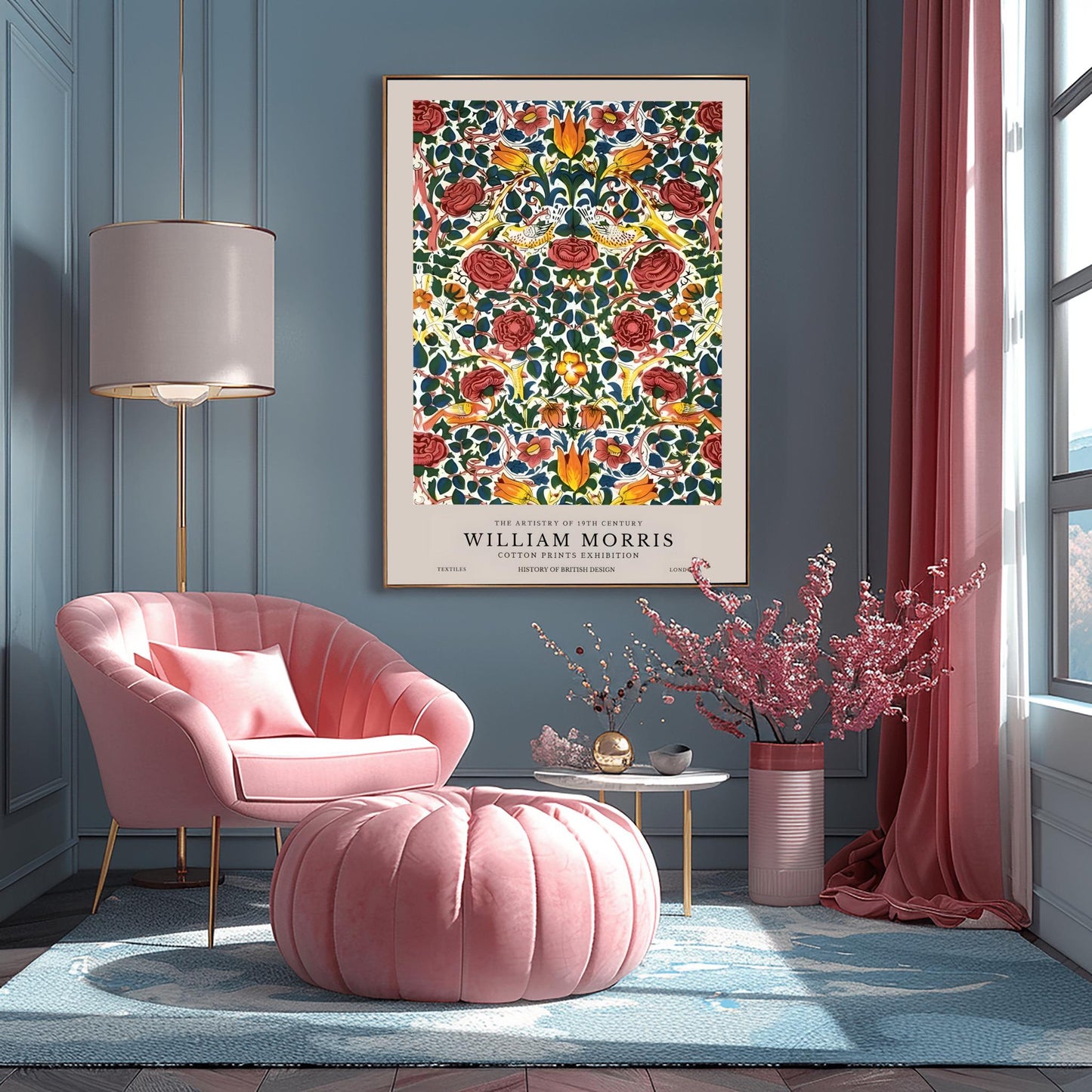 William Morris Rose Print: Vintage Arts & Crafts Floral Wall Art