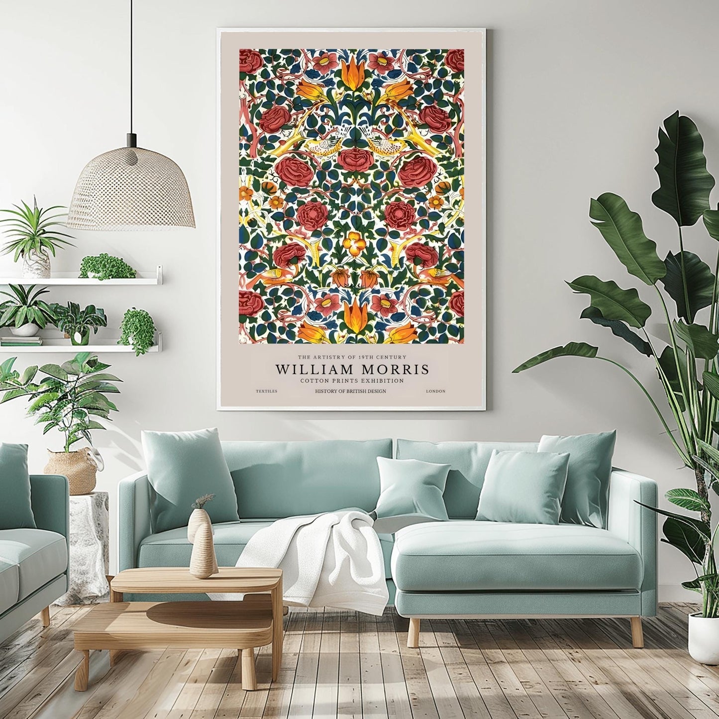 William Morris Rose Print: Vintage Arts & Crafts Floral Wall Art