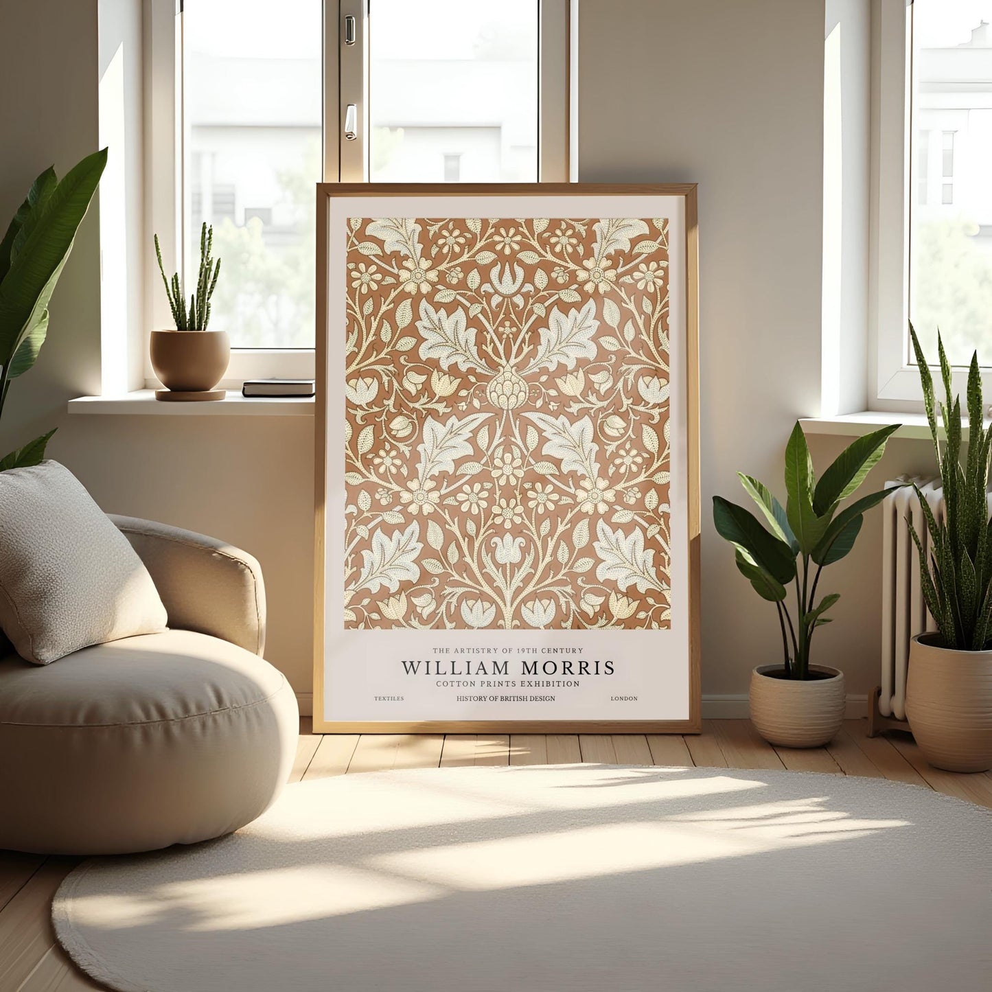 William Morris 'Triple Net' Print: Vintage Arts & Crafts Floral Poster