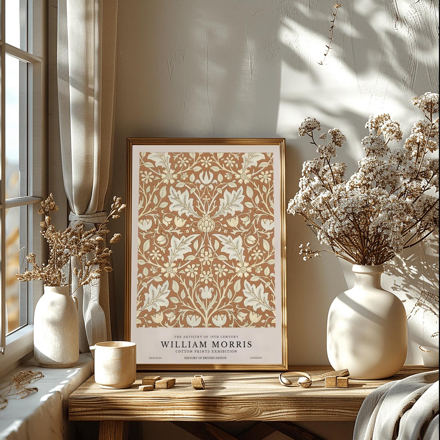 William Morris 'Triple Net' Print: Vintage Arts & Crafts Floral Poster