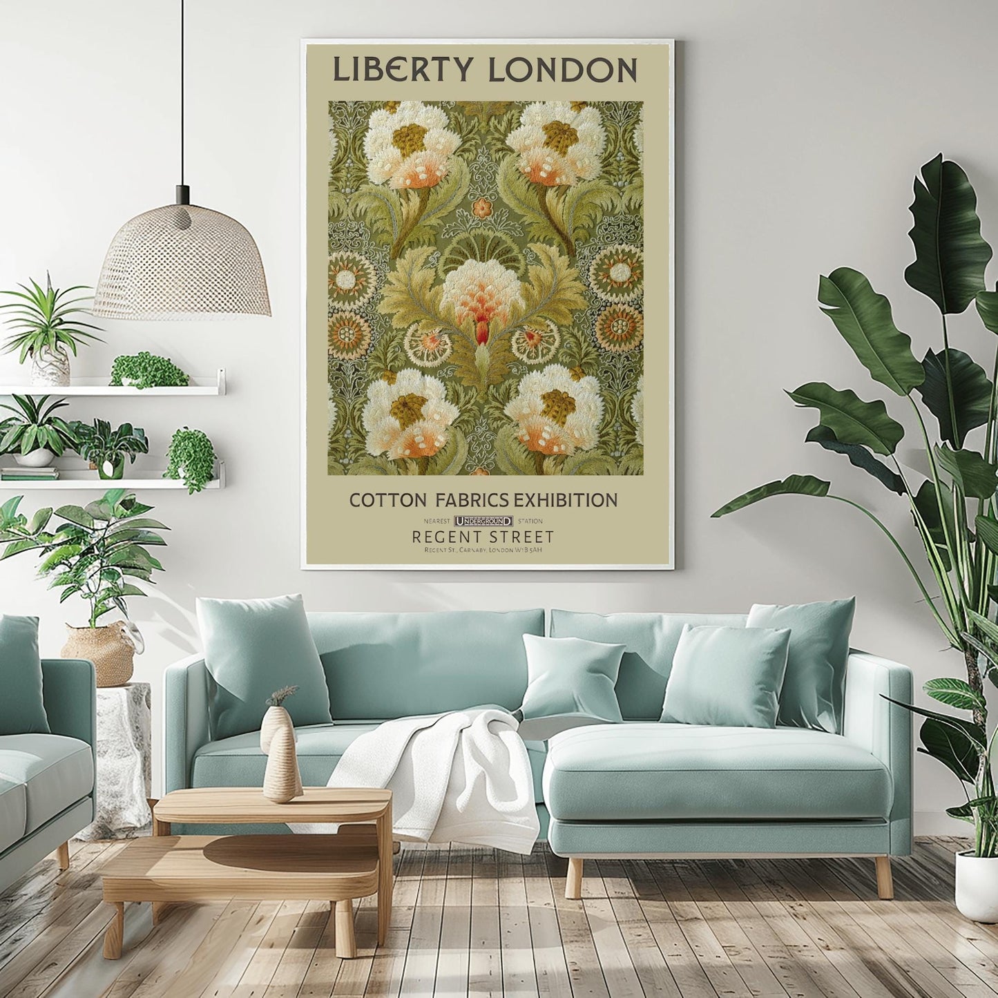 William Morris Peony Print: Dark Floral, Arts & Crafts Style