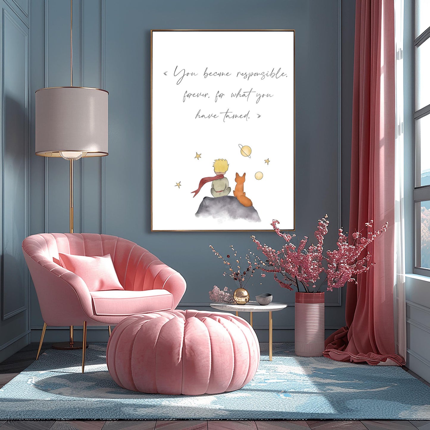 The Little Prince Poster: Nursery Quote Wall Art