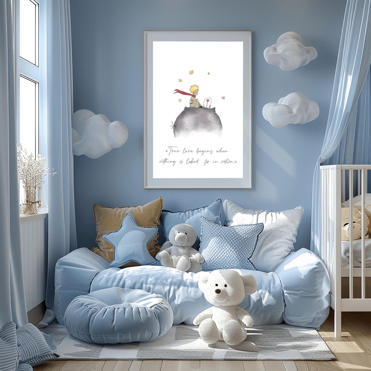 The Little Prince Poster: Watercolor Nursery Quote Art