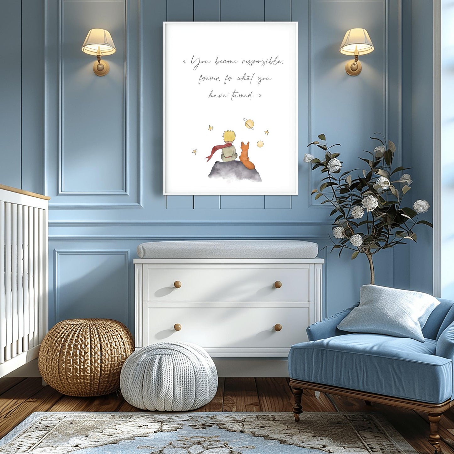 The Little Prince Poster: Nursery Quote Wall Art