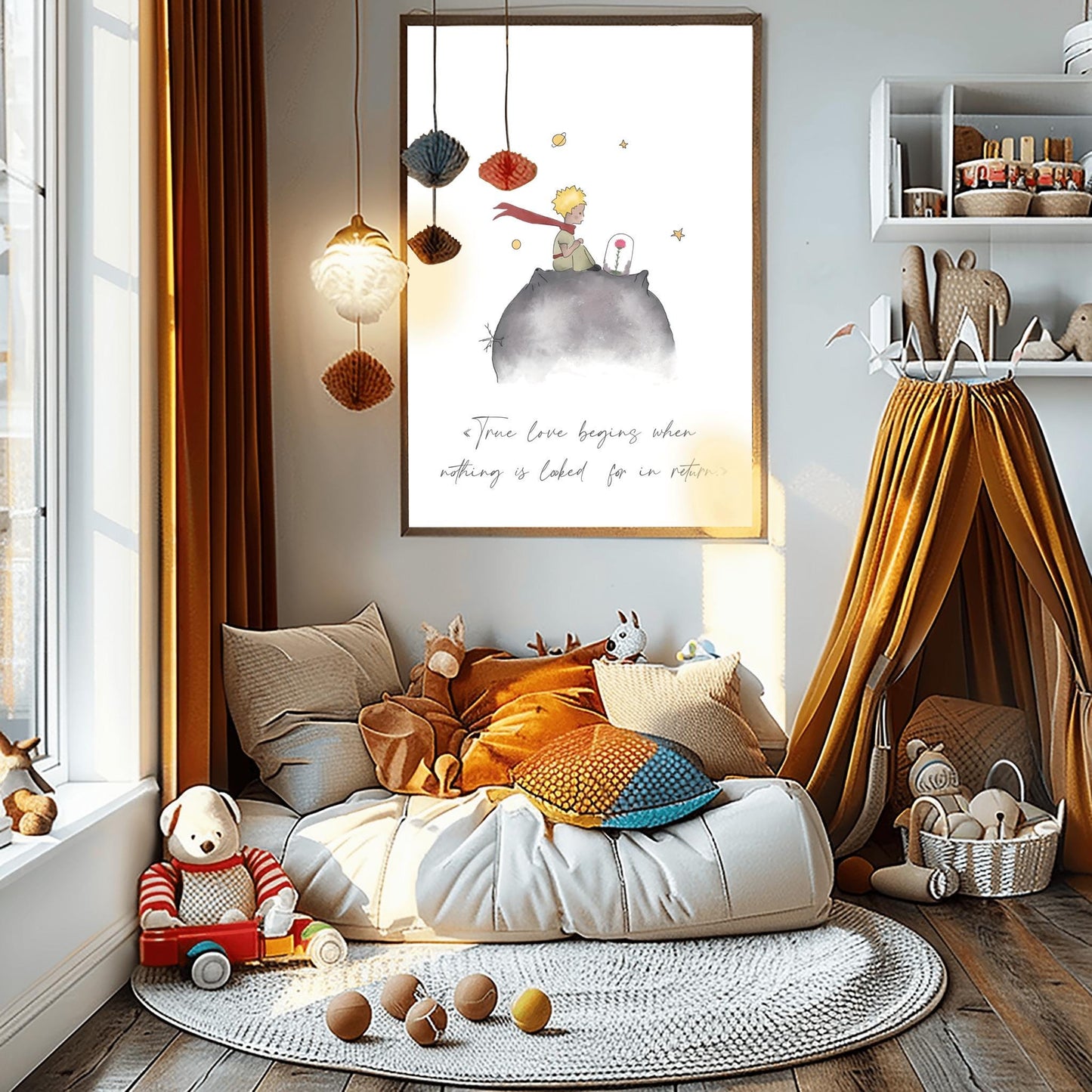 The Little Prince Poster: Watercolor Nursery Quote Art