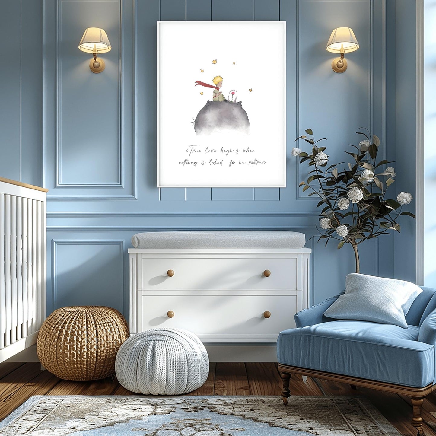 The Little Prince Poster: Watercolor Nursery Quote Art