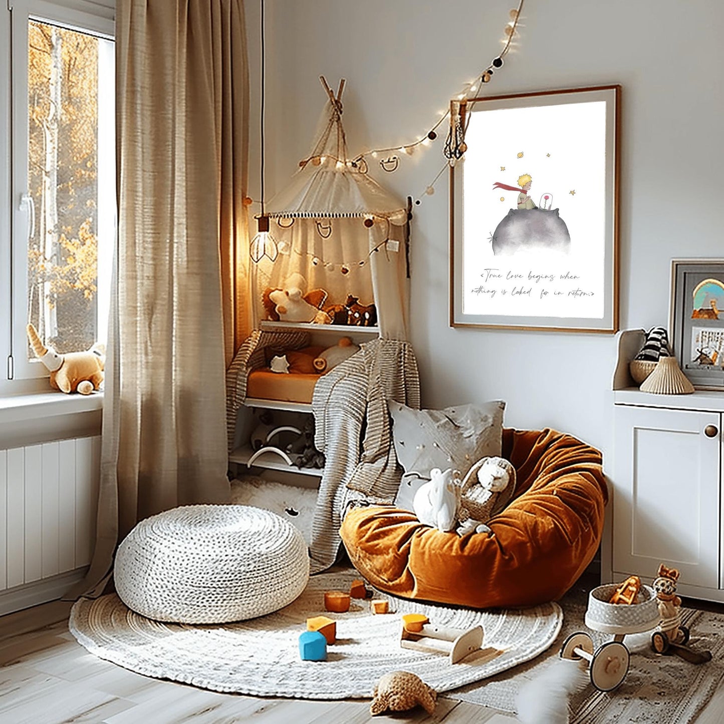 The Little Prince Poster: Watercolor Nursery Quote Art