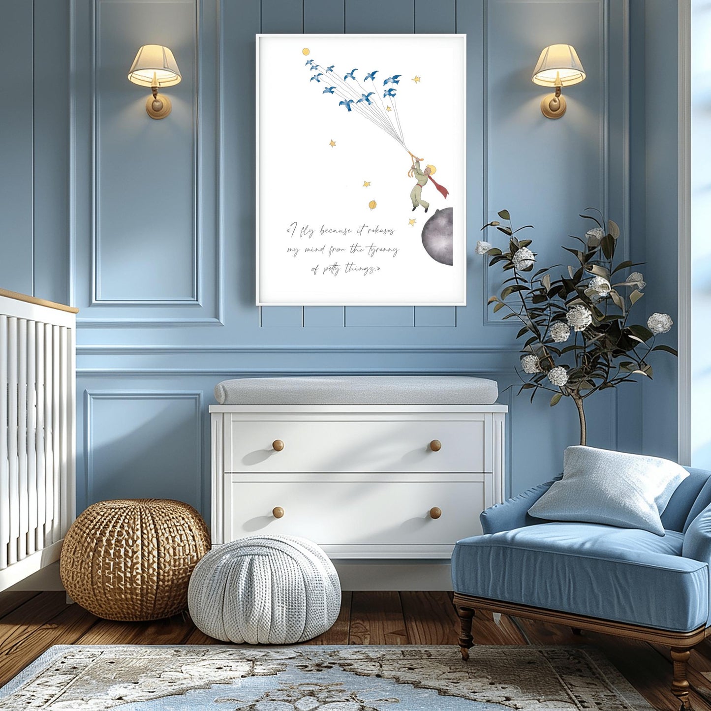 The Little Prince Quote Print: Watercolor Nursery Wall Art