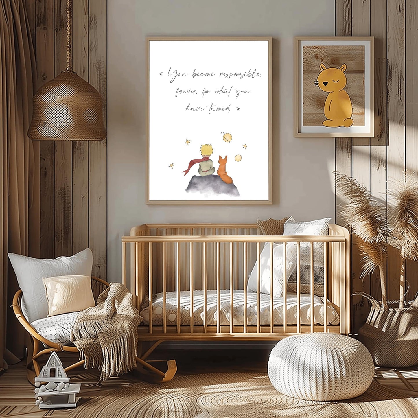 The Little Prince Poster: Nursery Quote Wall Art