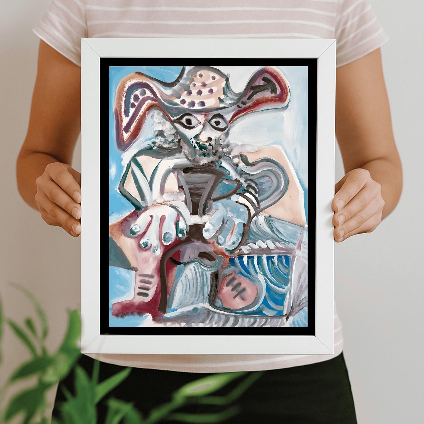 Picasso Print: Homme au Chapeau Assis, Cubist Art Exhibition Poster