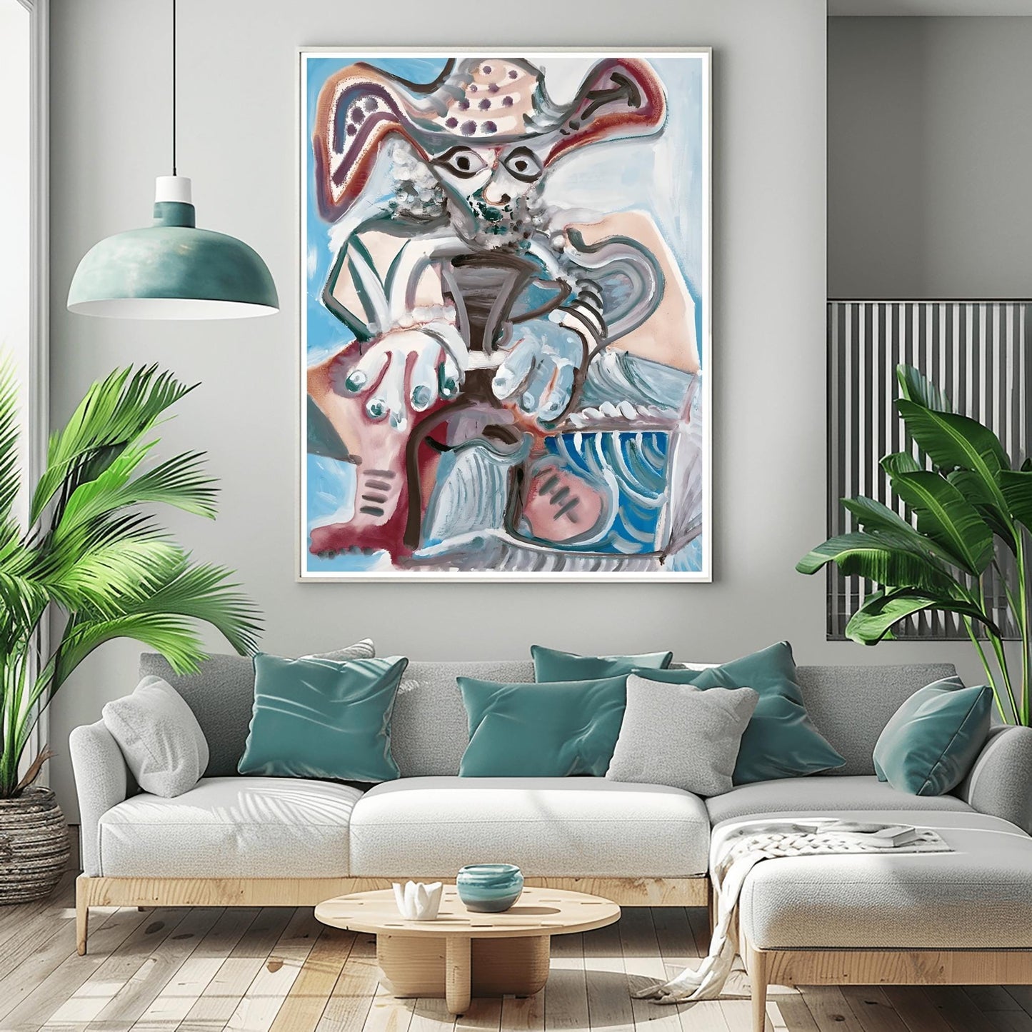 Picasso Print: Homme au Chapeau Assis, Cubist Art Exhibition Poster
