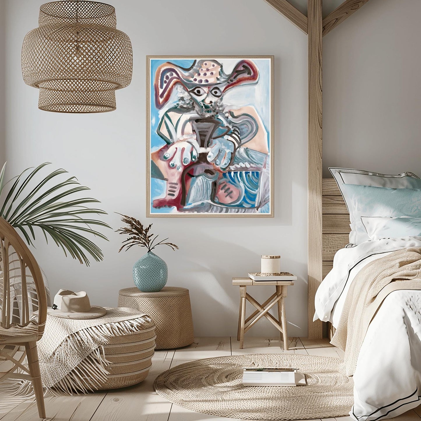 Picasso Print: Homme au Chapeau Assis, Cubist Art Exhibition Poster