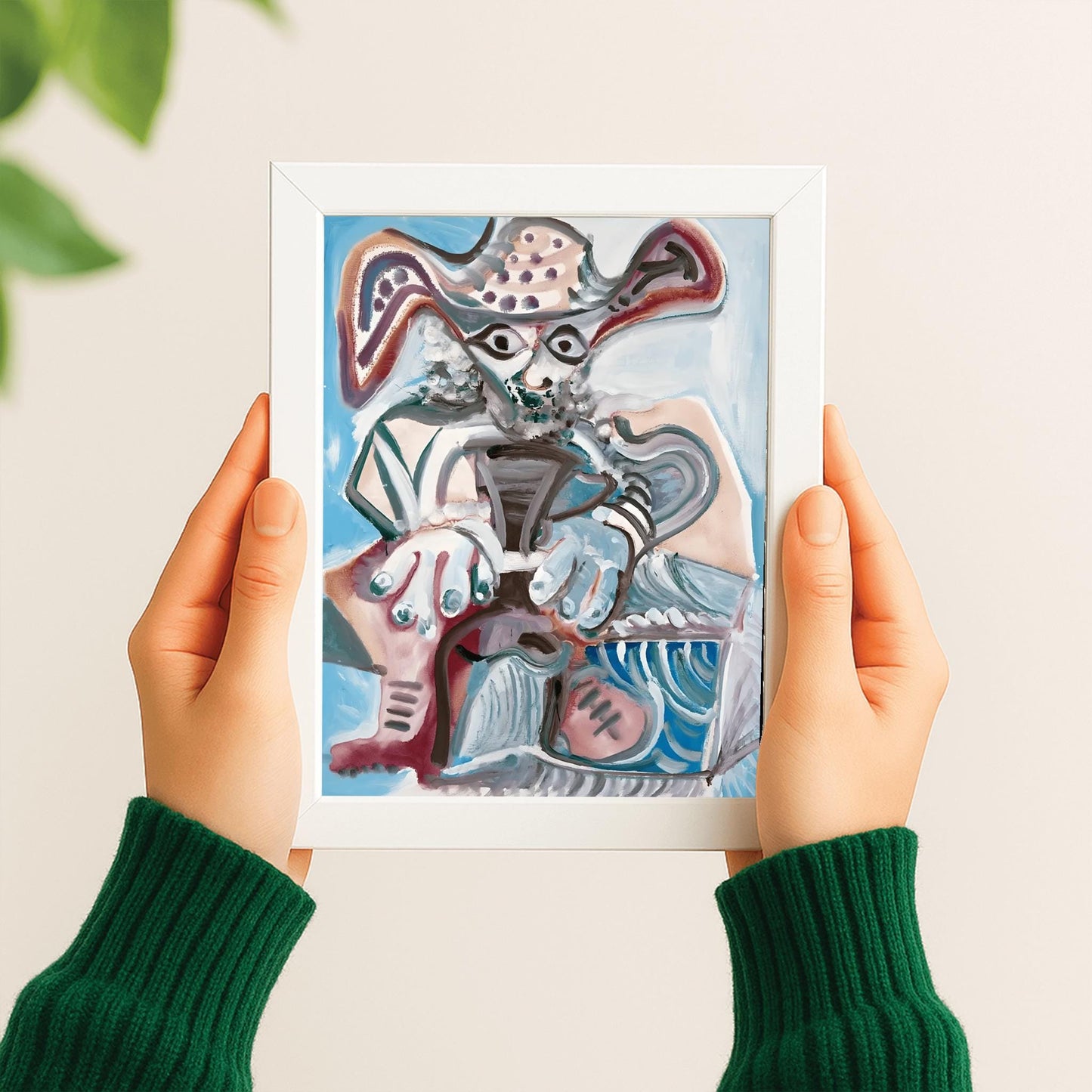 Picasso Print: Homme au Chapeau Assis, Cubist Art Exhibition Poster