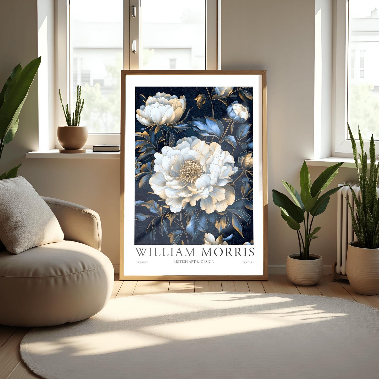 William Morris Lodden Print: Vintage Hydrangea Botanical Art Poster