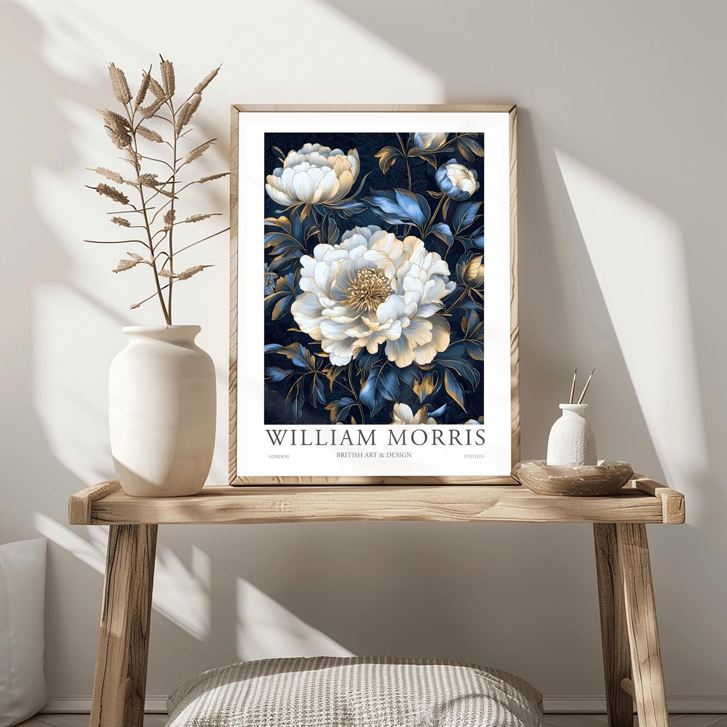 William Morris Lodden Print: Vintage Hydrangea Botanical Art Poster