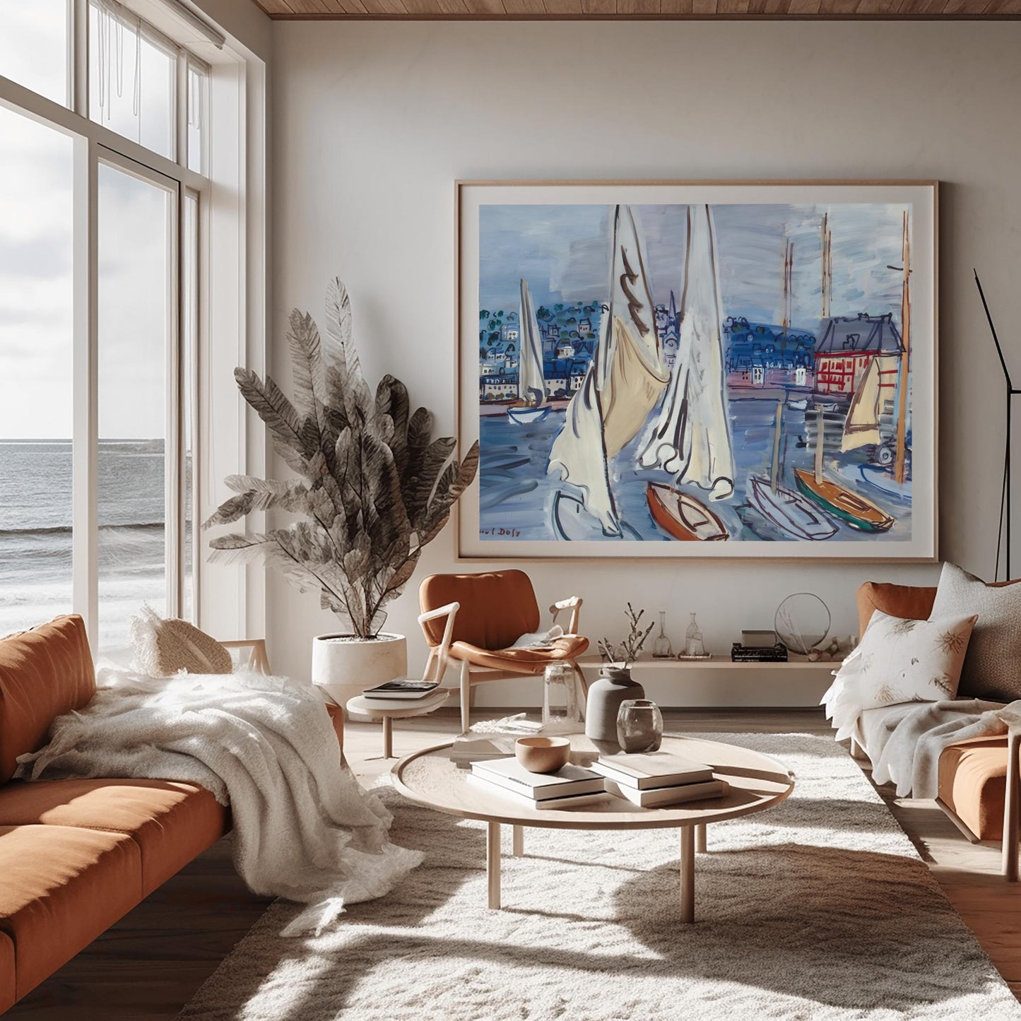 Raoul Dufy Harbor Print, Expressionist Sailboat Painting, Nautical Wall Art, Coastal Decor, Modern Art