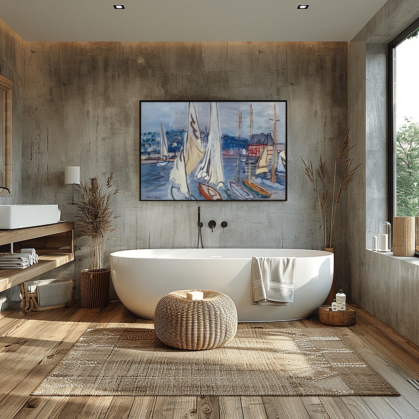 Raoul Dufy Harbor Print, Expressionist Sailboat Painting, Nautical Wall Art, Coastal Decor, Modern Art