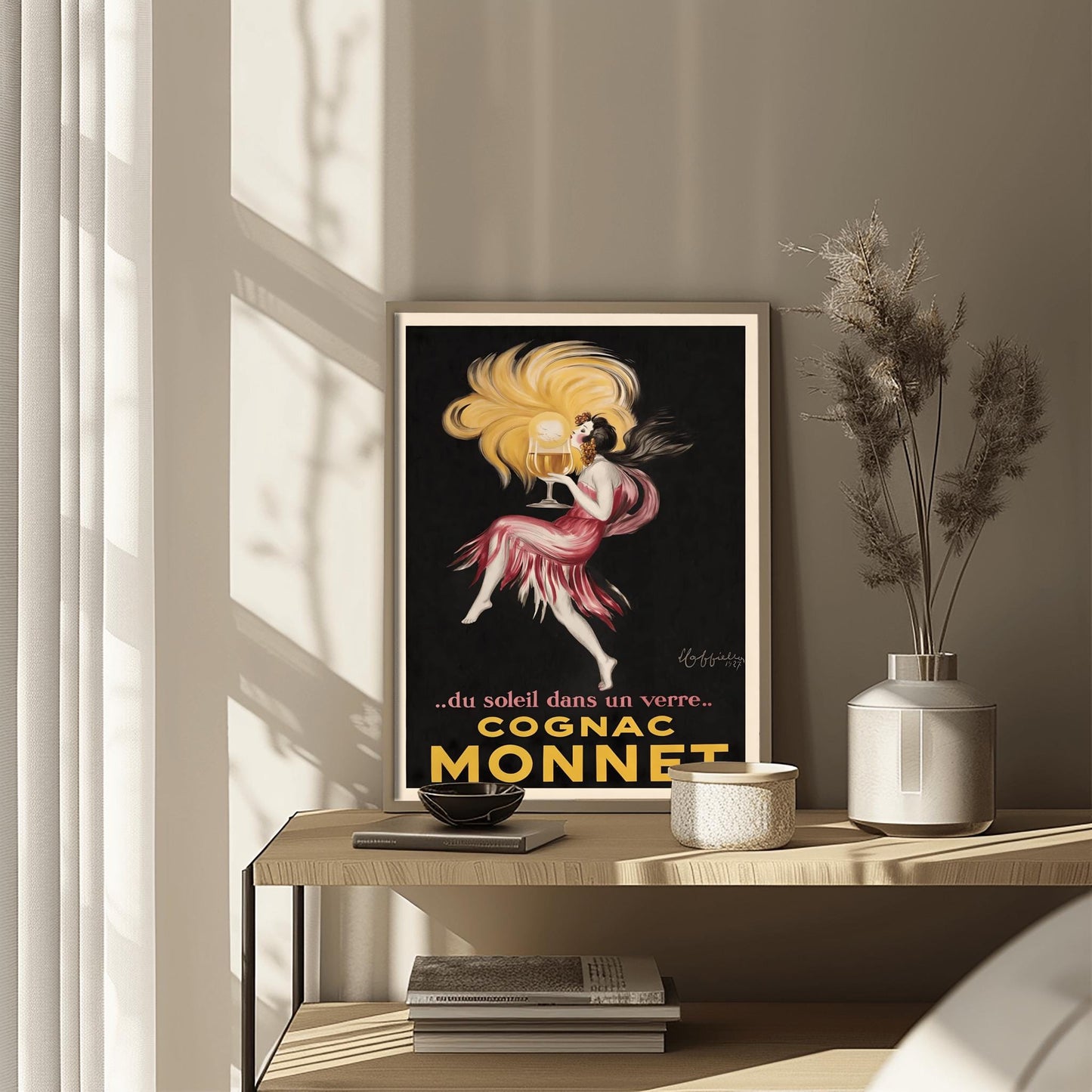 Art Deco Cognac Monnet Poster: 1920s French Alcohol Advertisement