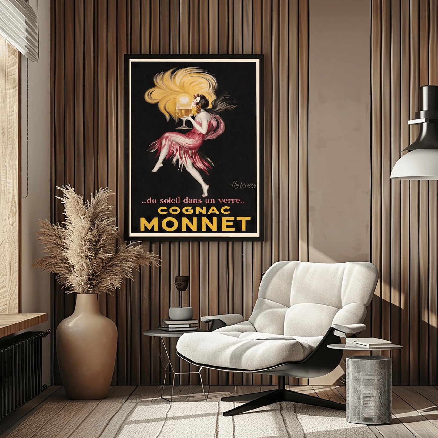 Art Deco Cognac Monnet Poster: 1920s French Alcohol Advertisement