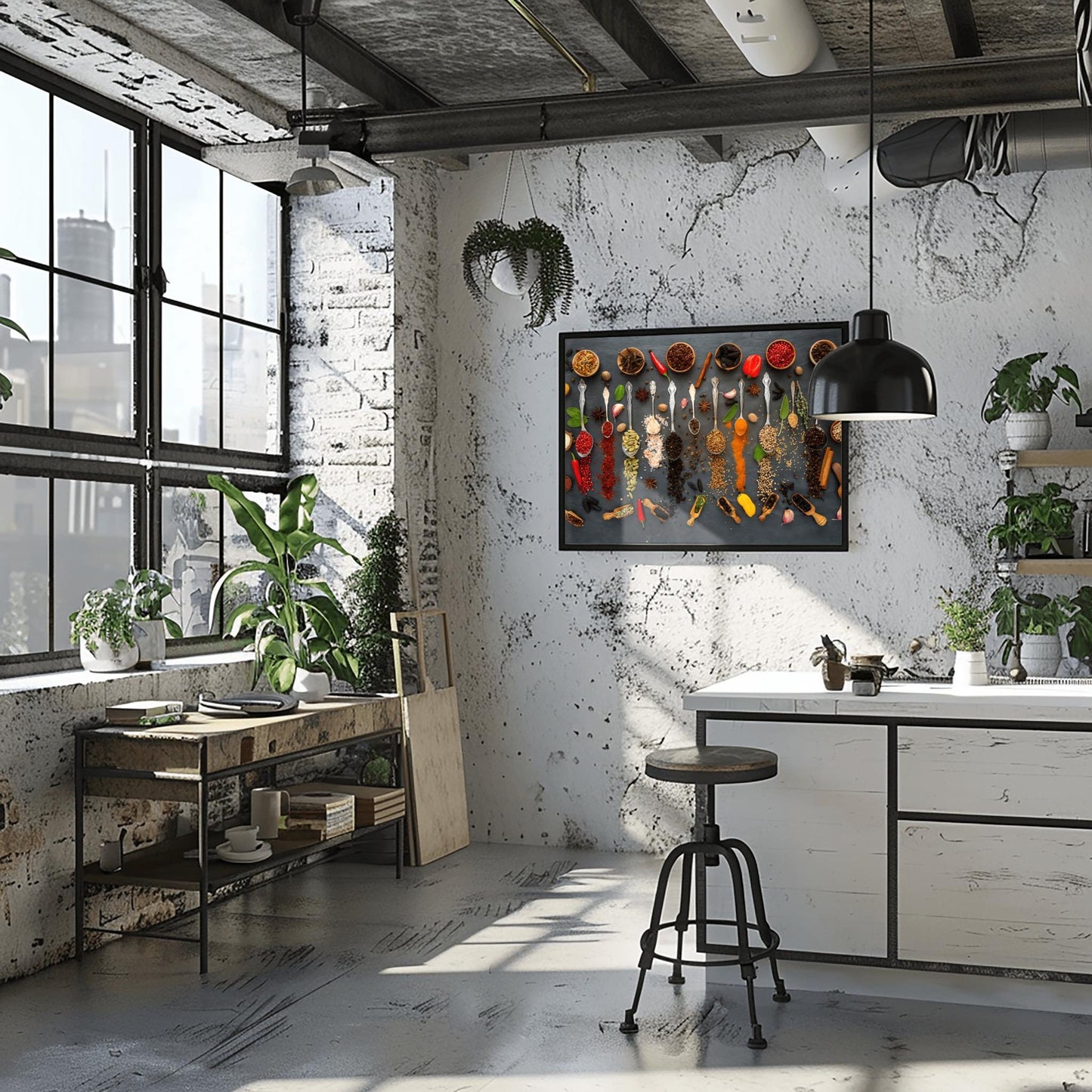 Colorful Spices and Herbs Art Print: Gourmet Kitchen Decor