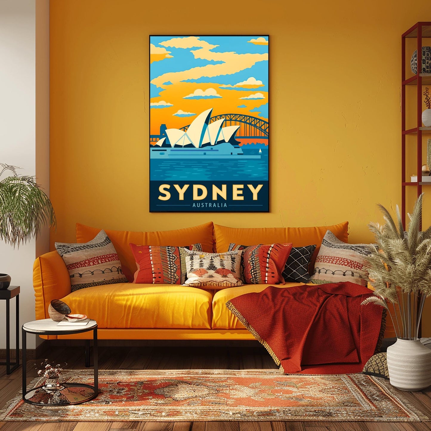 Vintage Sydney Travel Poster: Opera House & Harbour Bridge Art Print