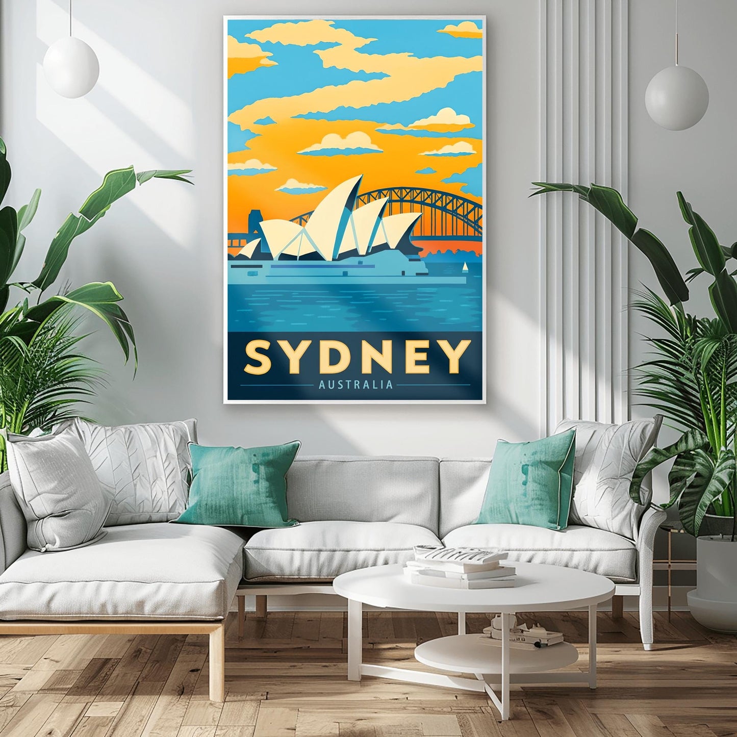 Vintage Sydney Travel Poster: Opera House & Harbour Bridge Art Print