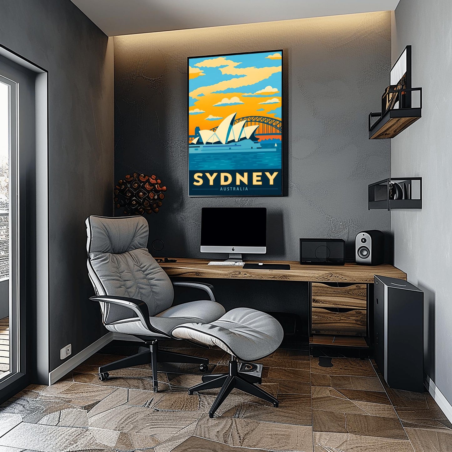 Vintage Sydney Travel Poster: Opera House & Harbour Bridge Art Print