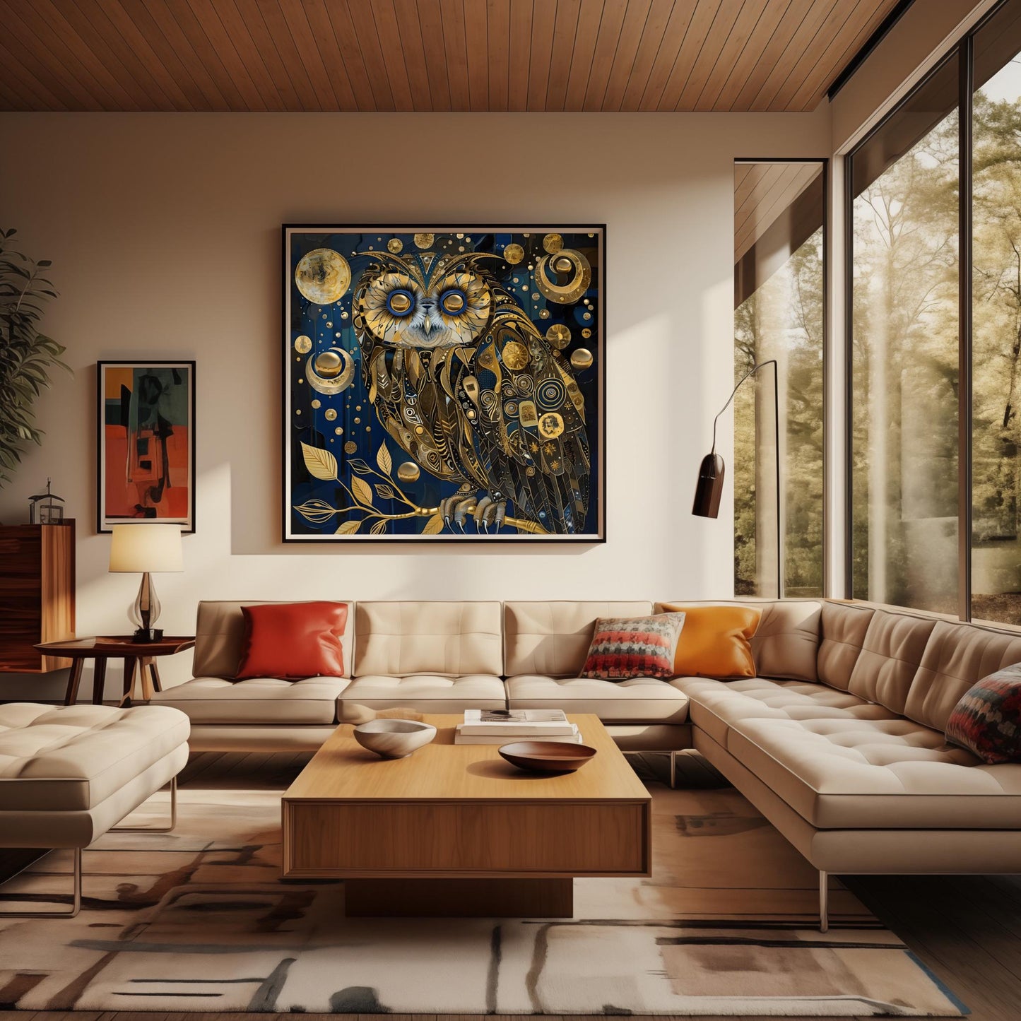 Gustav Klimt Golden Owl Print: Art Nouveau Celestial Wall Decor