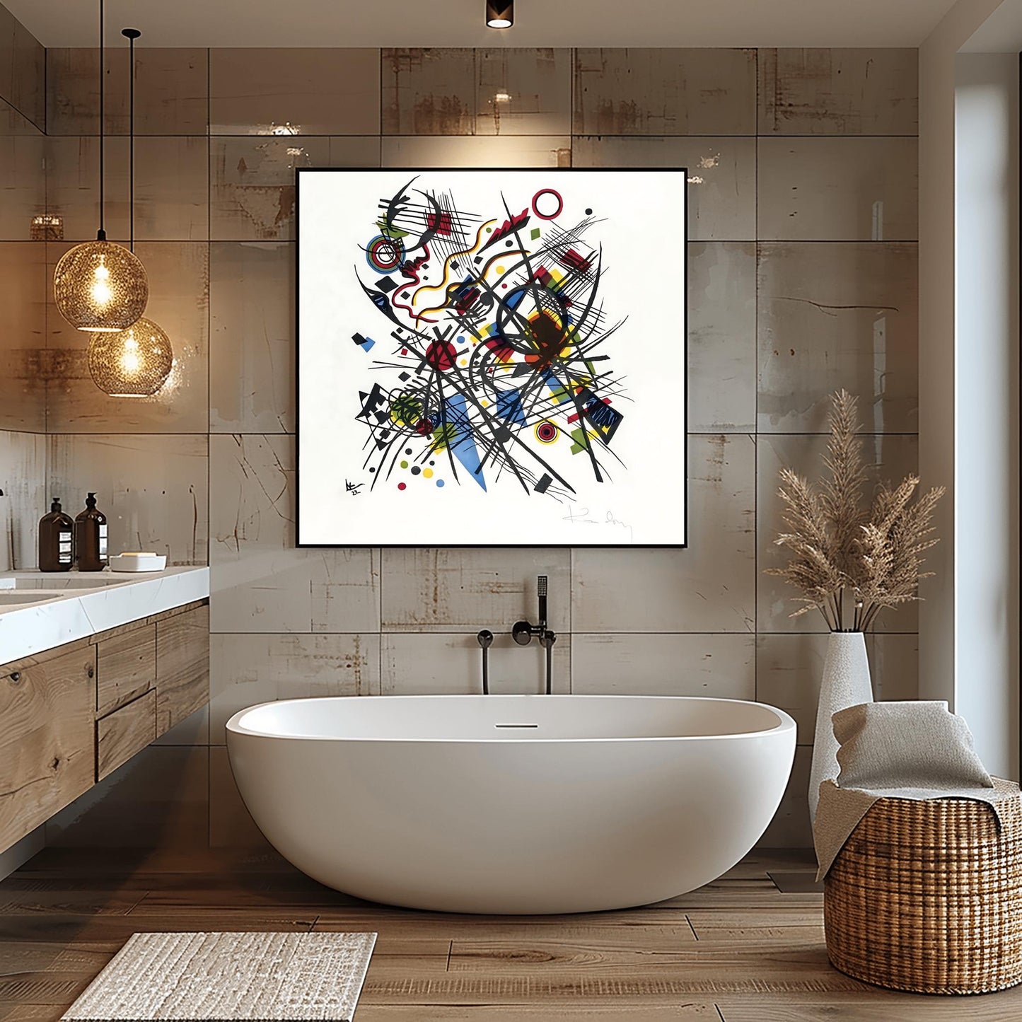 Kandinsky Abstract Art Print: Bauhaus Geometric Poster, Modern Home Decor