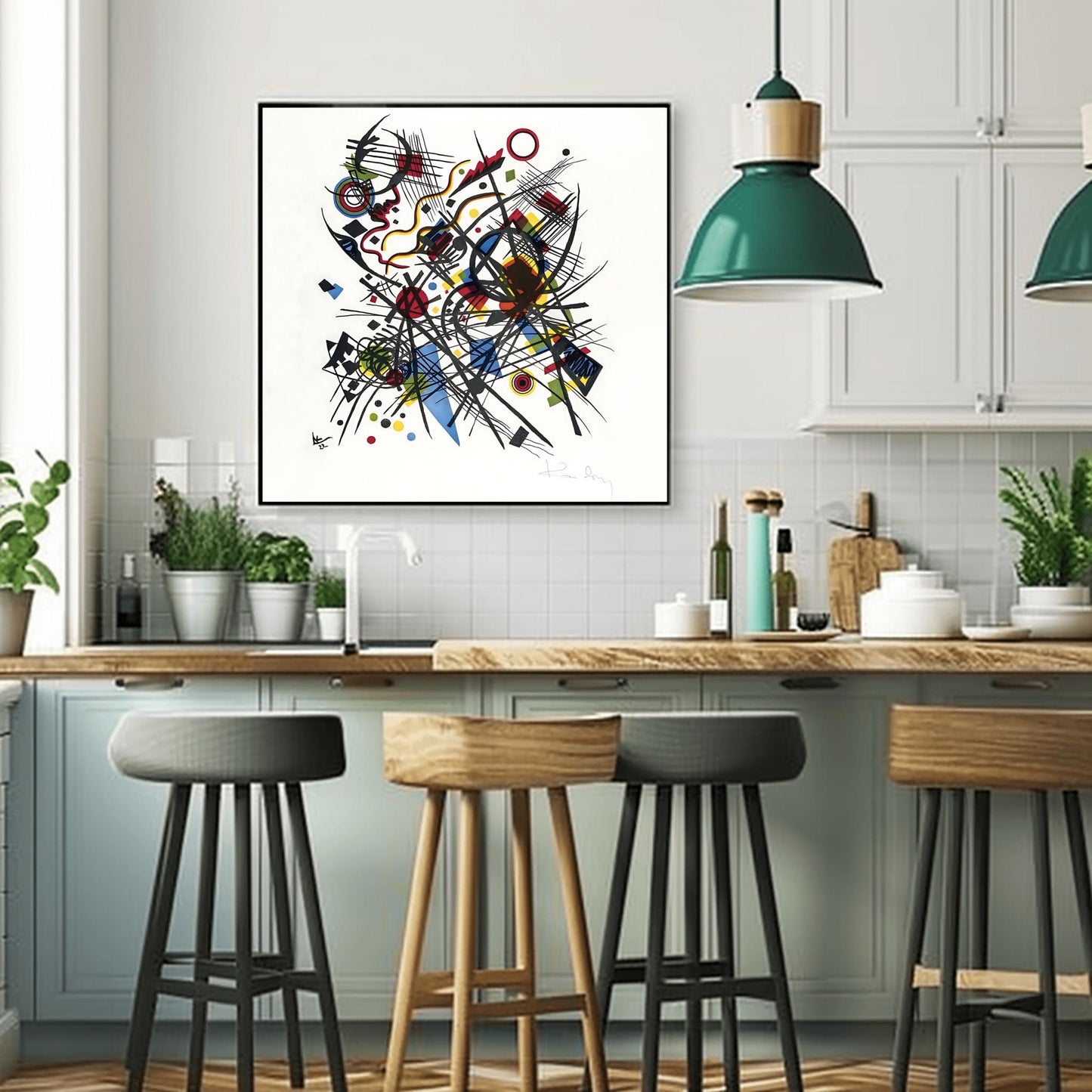 Kandinsky Abstract Art Print: Bauhaus Geometric Poster, Modern Home Decor