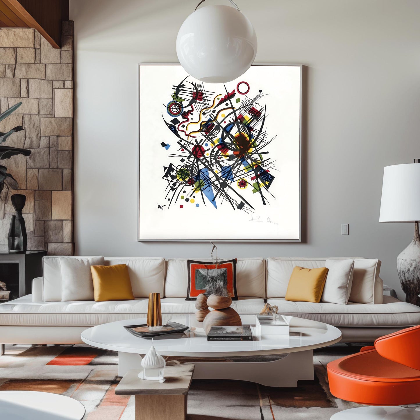 Kandinsky Abstract Art Print: Bauhaus Geometric Poster, Modern Home Decor