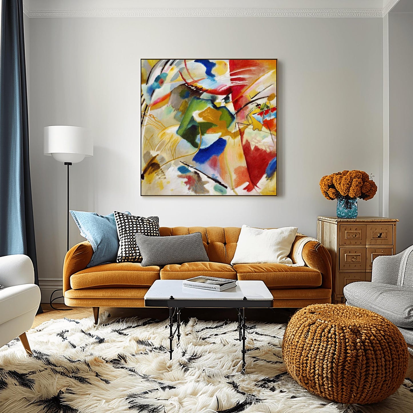 Wassily Kandinsky Abstract Expressionist Art Dynamic Geometric Print - Bauhaus Decor