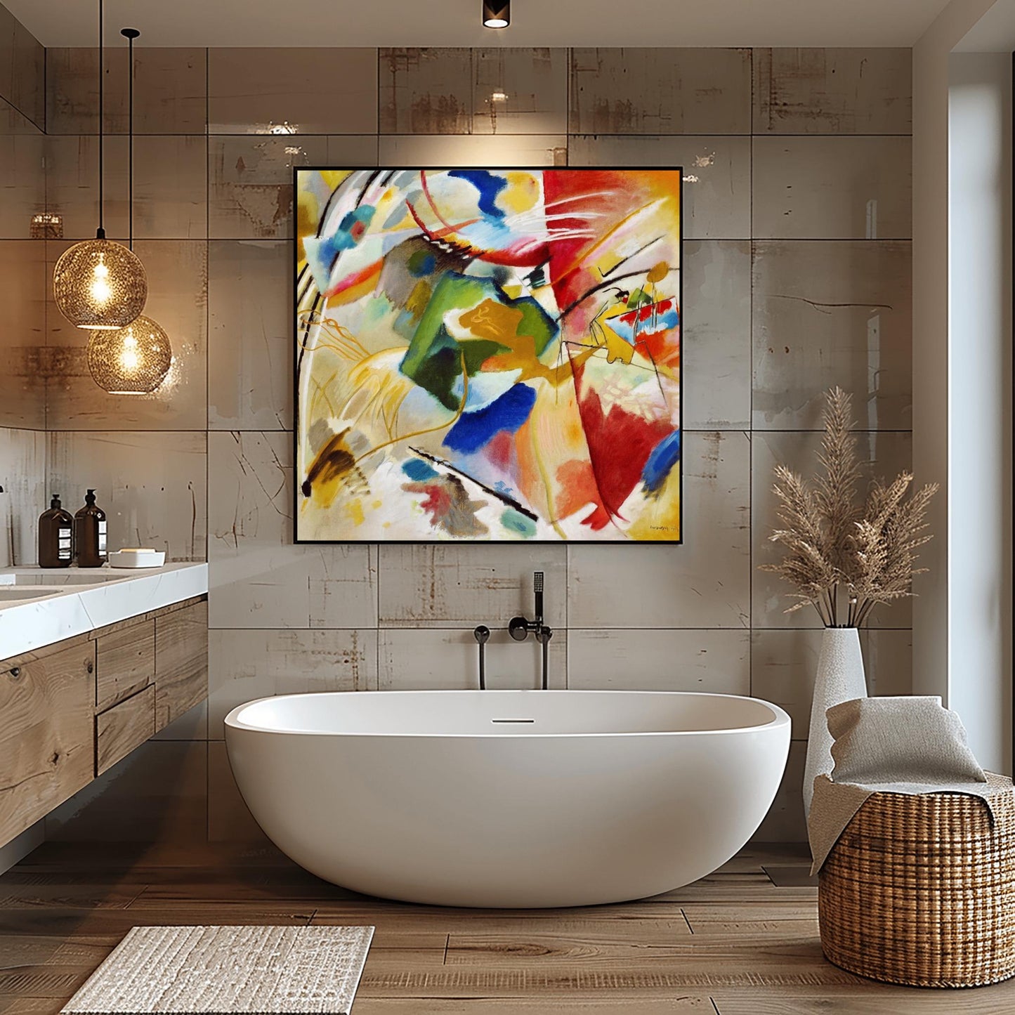 Wassily Kandinsky Abstract Expressionist Art Dynamic Geometric Print - Bauhaus Decor